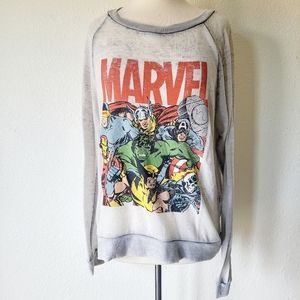 Marvel Comics Knit Long Sleeve Tee Large